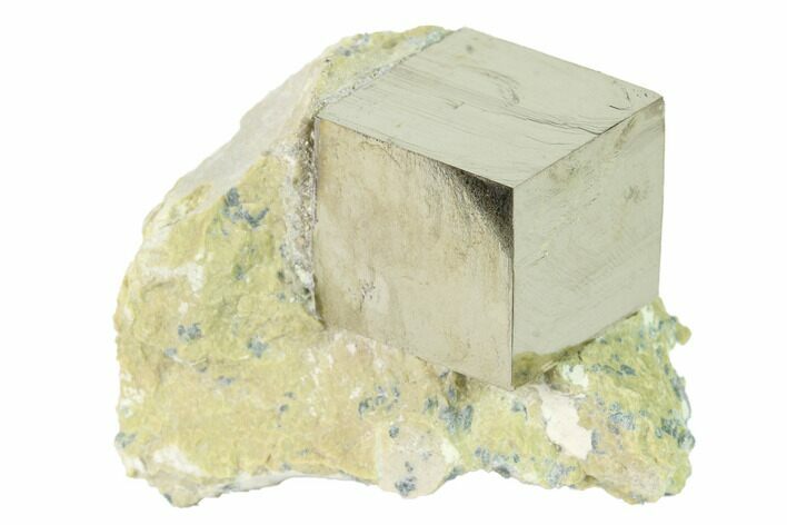 Natural Pyrite Cube In Rock - Navajun, Spain #168498